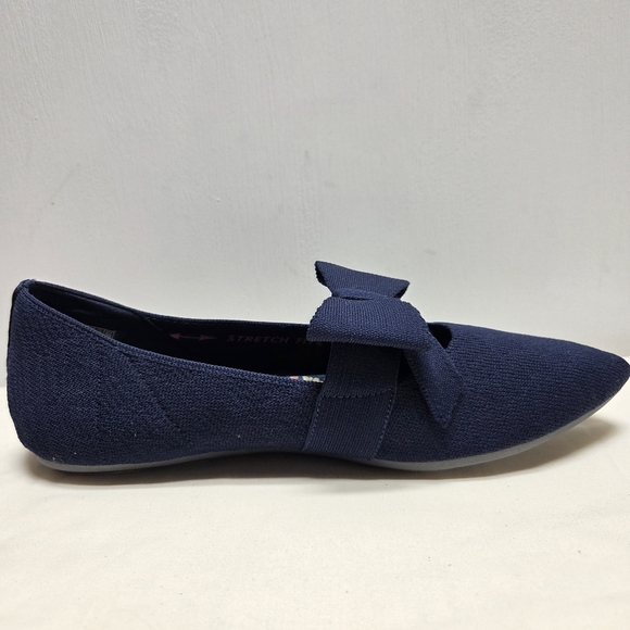 Skechers Navy Cleo Point Washable Knit Bow Flats Size-9 NWOT - Picture 3 of 12